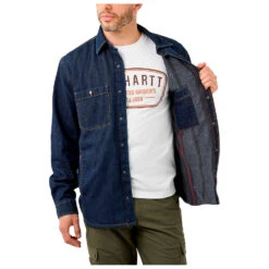 Carhartt - Denim Fleece Lined Snap Front Shirt - Chemise -Magasin De Vêtements D'Extérieur carhartt denim fleece lined snap front shirt chemise detail 4
