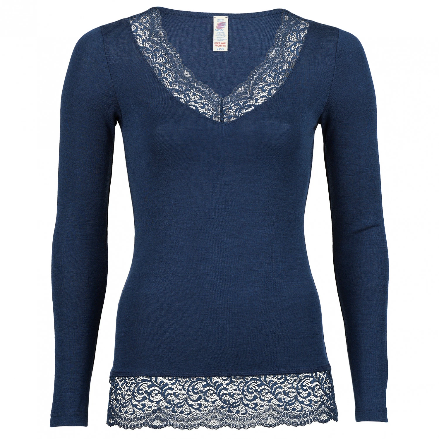 Engel - Women's Shirt L/S Mit Spitze - Sous-vêtement En Soie 1 Engel - Women's Shirt L/S Mit Spitze - Sous-vêtement En Soie